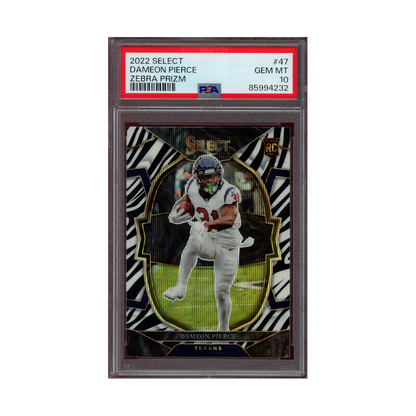 Dameon Pierce 2022 Panini Select Football Zebra Rookie PSA 10