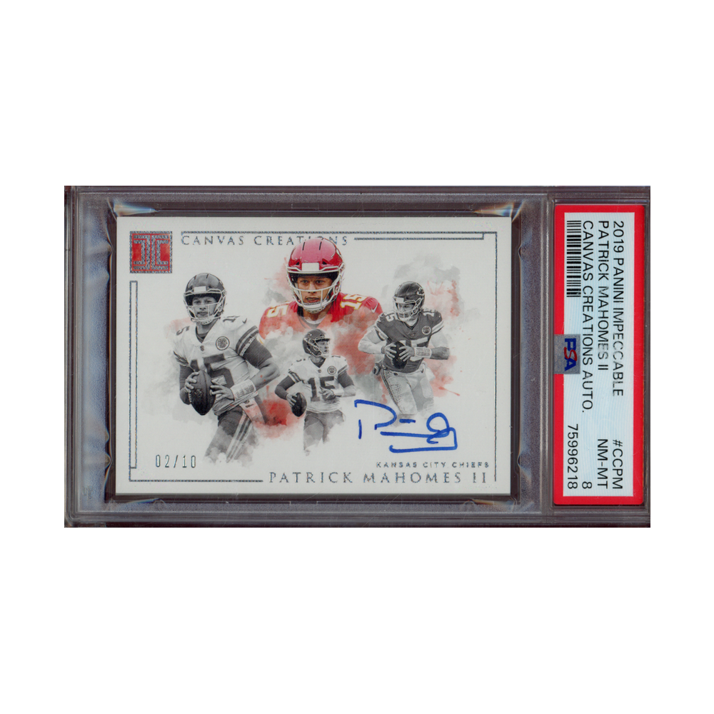 Patrick Mahomes 2019 Panini Impeccable Canvas Creations Auto /10 PSA 8