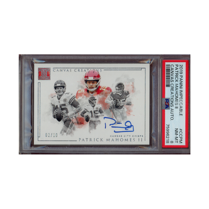 Patrick Mahomes 2019 Panini Impeccable Canvas Creations Auto /10 PSA 8