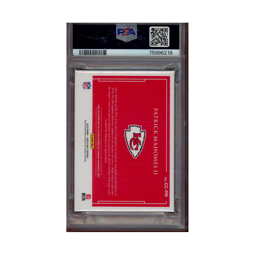 Patrick Mahomes 2019 Panini Impeccable Canvas Creations Auto /10 PSA 8