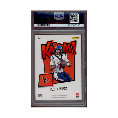 CJ Stroud 2024 Panini Absolute Football Kaboom Horizontal PSA 9