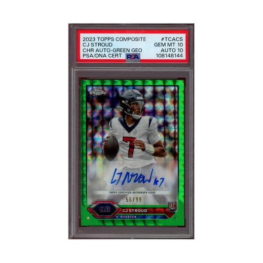 CJ Stroud 2023 Topps Composite Chrome Auto Green Geometric Rookie /99 PSA 10/10