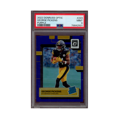 George Pickens 2022 Panini Donruss Optic Football Rated Rookie Purple /50 PSA 9