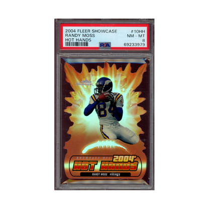 Randy Moss 2004 Fleer Showcase Hot Hands PSA 8