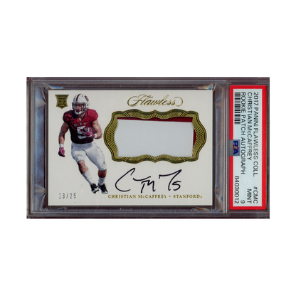 Christian McCaffrey 2017 Panini Flawless Collegiate RPA /25 PSA 9