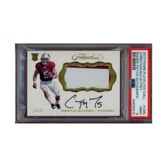 Christian McCaffrey 2017 Panini Flawless Collegiate RPA /25 PSA 9