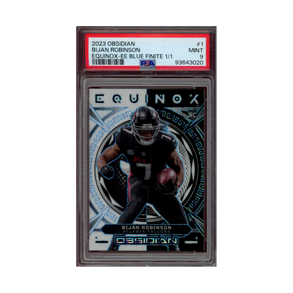 Bijan Robinson 2023 Panini Obsidian Football Equinox Blue Finite Rookie 1/1 PSA 9