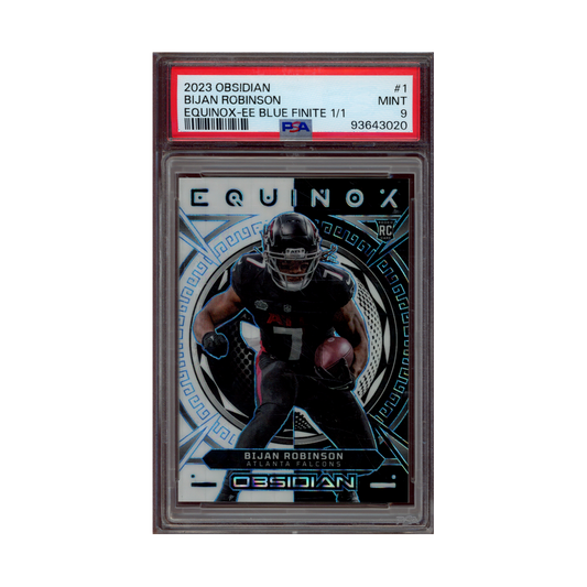 Bijan Robinson 2023 Panini Obsidian Football Equinox Blue Finite Rookie 1/1 PSA 9