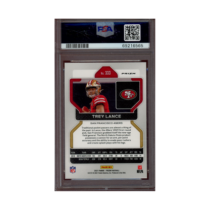 Trey Lance 2021 Panini Prizm Football Neon Green Pulsar Prizm Rookie PSA 9