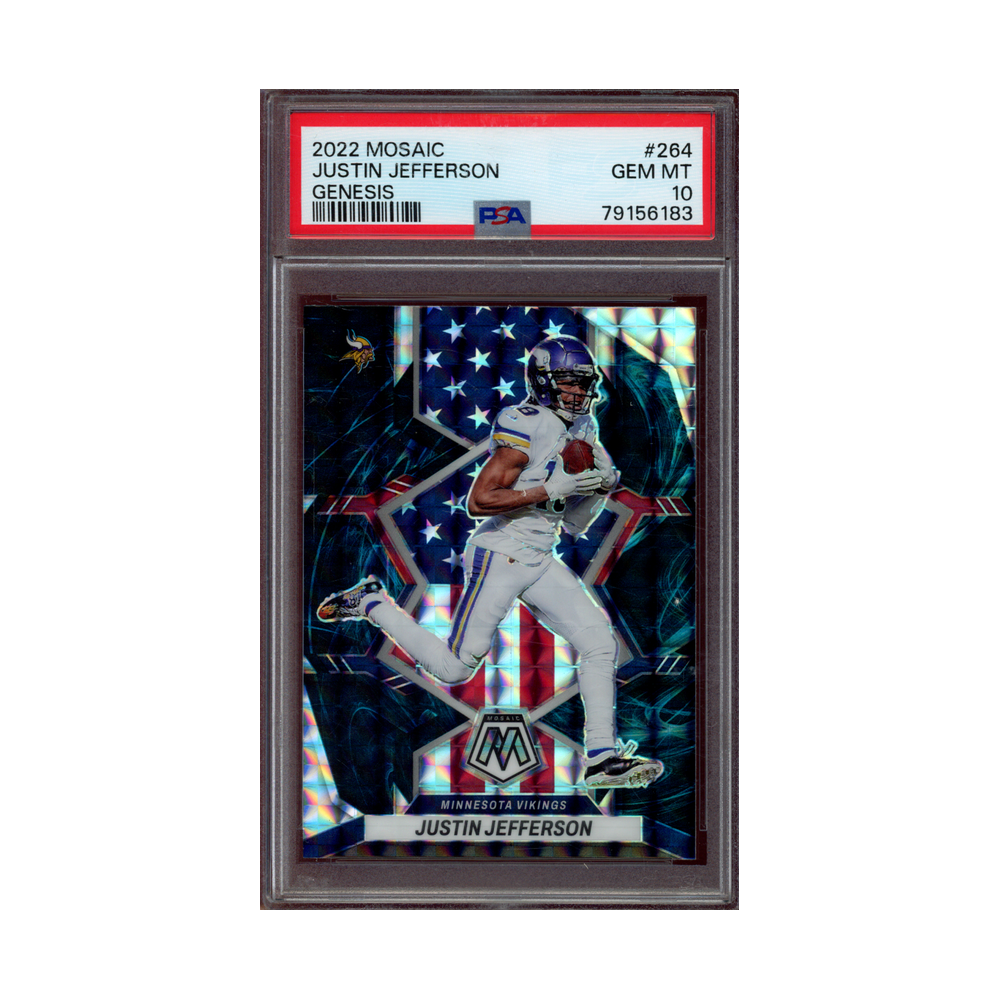 Justin Jefferson 2022 Panini Mosaic Football Genesis National Pride PSA 10