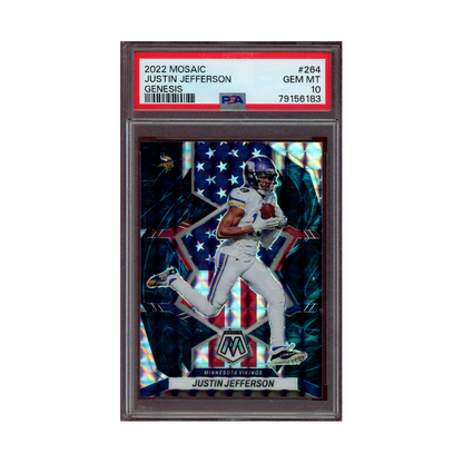 Justin Jefferson 2022 Panini Mosaic Football Genesis National Pride PSA 10
