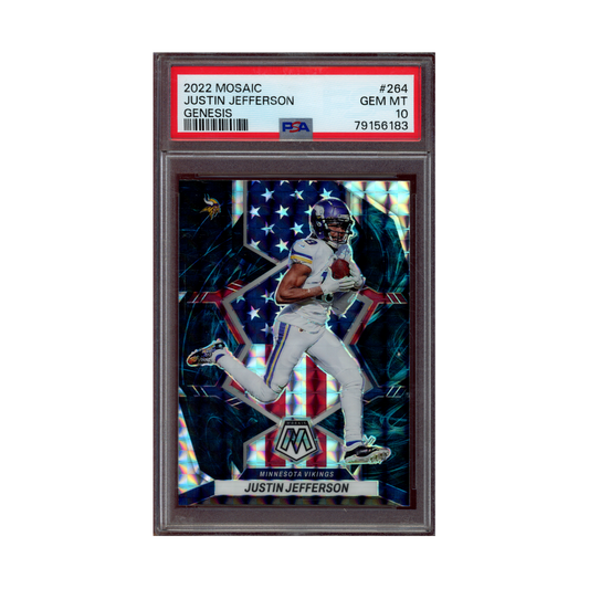 Justin Jefferson 2022 Panini Mosaic Football Genesis National Pride PSA 10