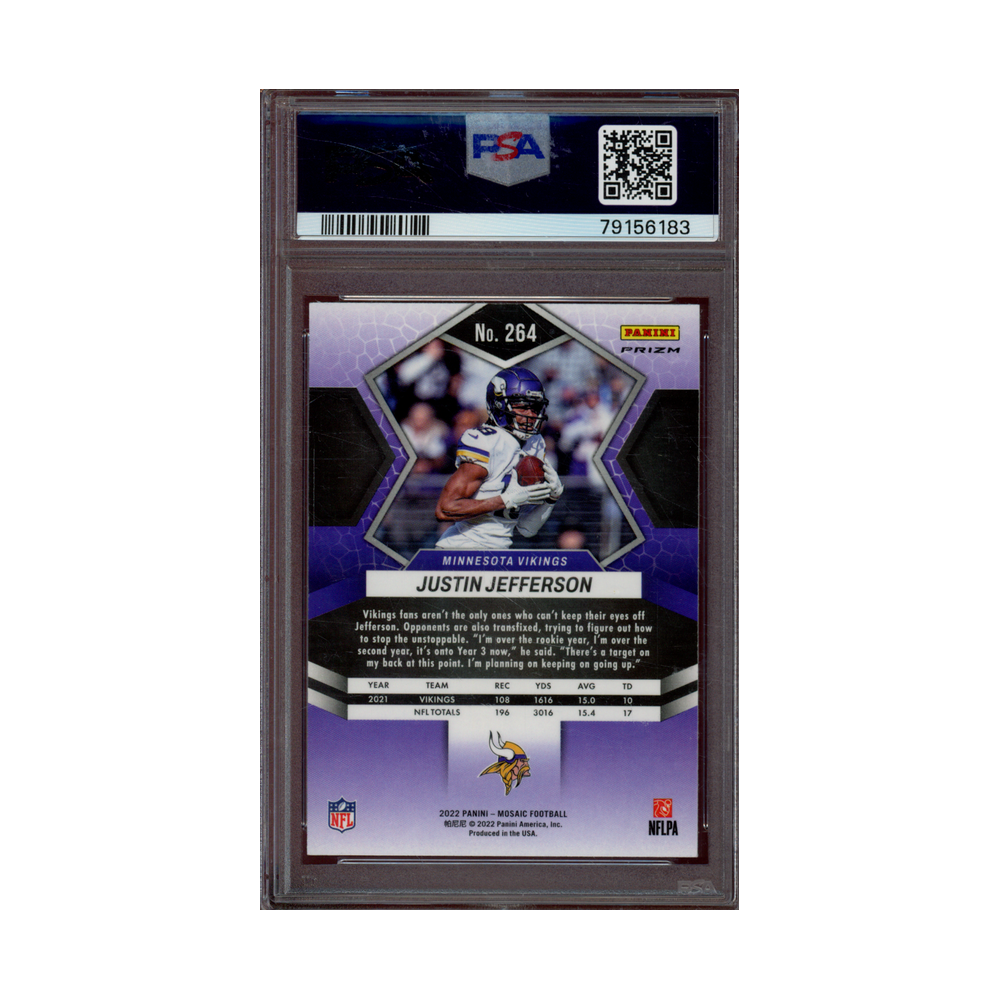 Justin Jefferson 2022 Panini Mosaic Football Genesis National Pride PSA 10