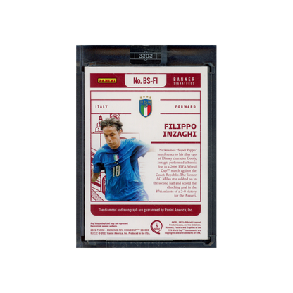 Filipo Inzaghi 2022 Panini Eminence Fifa WC Soccer Banner Signatures Auto /5