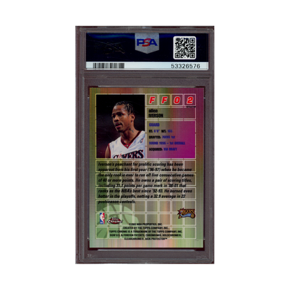 Allen Iverson 2001 Topps Chrome Fast & Furious Refractor PSA 9
