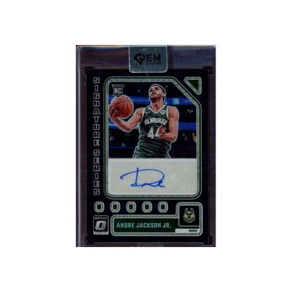 Andre Jackson Jr 2023-24 Panini Donruss Optic Basketball Signature Series Rookie Auto Black 1/1