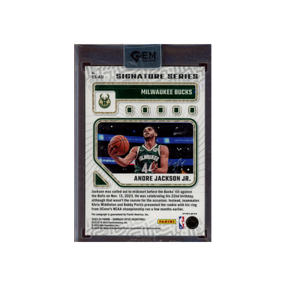 Andre Jackson Jr 2023-24 Panini Donruss Optic Basketball Signature Series Rookie Auto Black 1/1