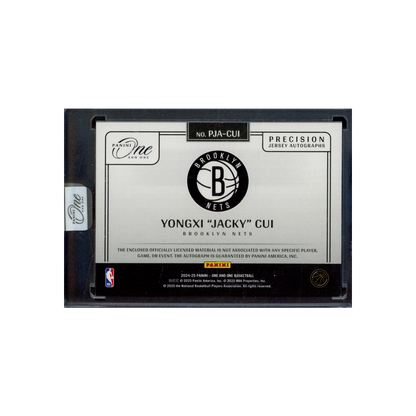 Yongxi Jacky Cui 2024-25 Panini One and One Basketball RPA Green /5