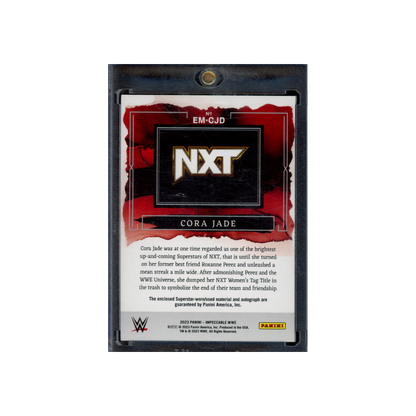Cora Jade 2023 Panini Impeccable WWE Elegance Patch Auto Silver /49