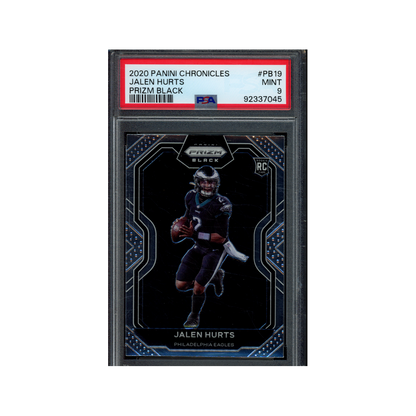 Jalen Hurts 2020 Panini Chronicles Prizm Black Rookie PSA 9