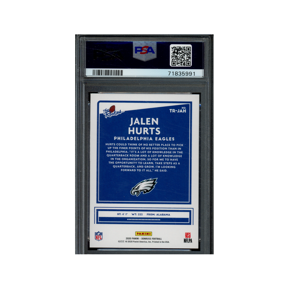 Jalen Hurts 2020 Panini Donruss The Rookies PSA 9