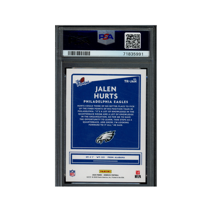 Jalen Hurts 2020 Panini Donruss The Rookies PSA 9