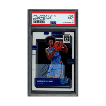 Jalen Williams 2022 Panini Donruss Optic Basketball Rated Rookie Auto PSA 9