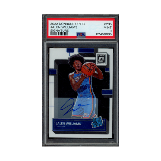 Jalen Williams 2022 Panini Donruss Optic Basketball Rated Rookie Auto PSA 9