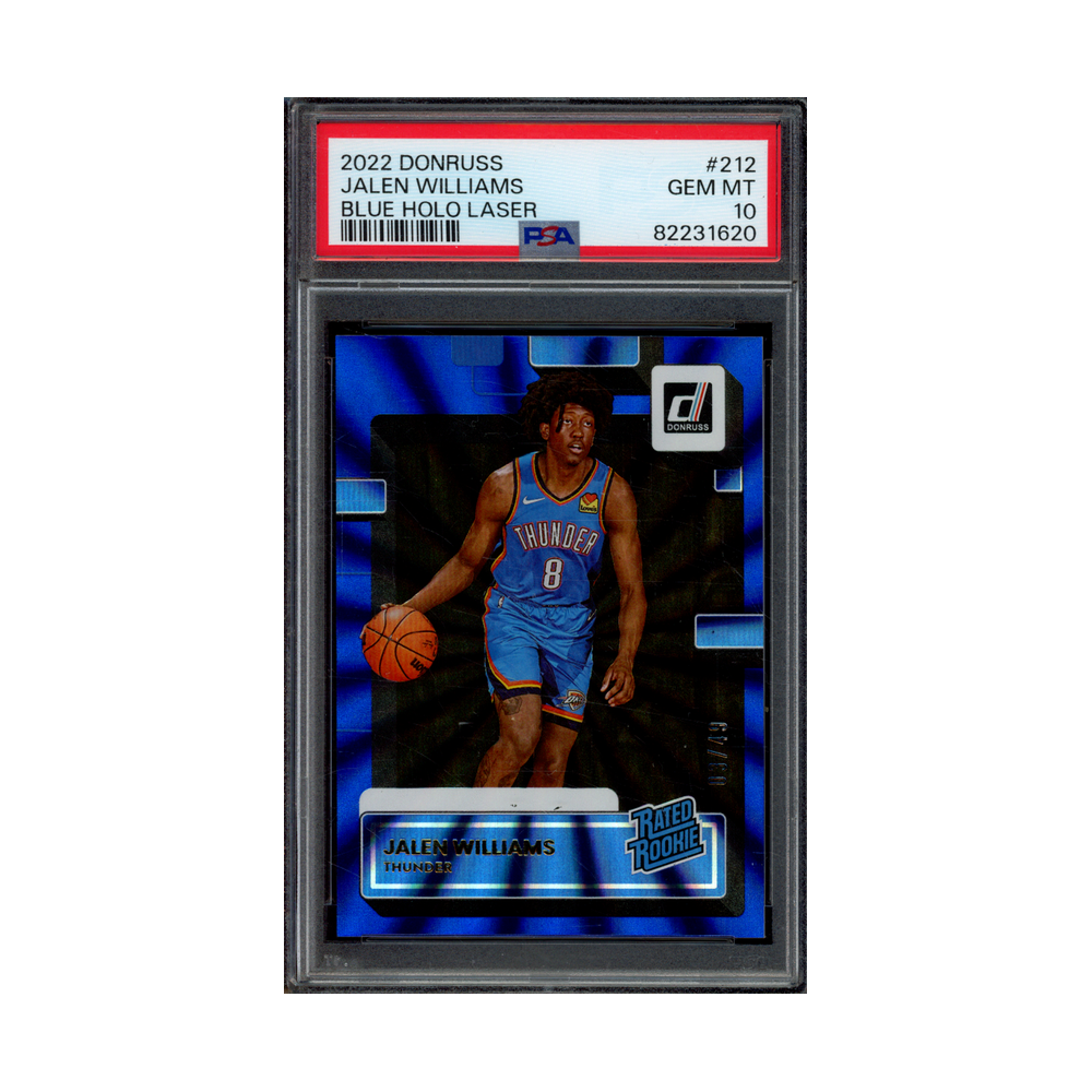 Jalen Williams 2022 Panini Donruss Basketball Rated Rookie Blue Holo Laser /49 PSA 10