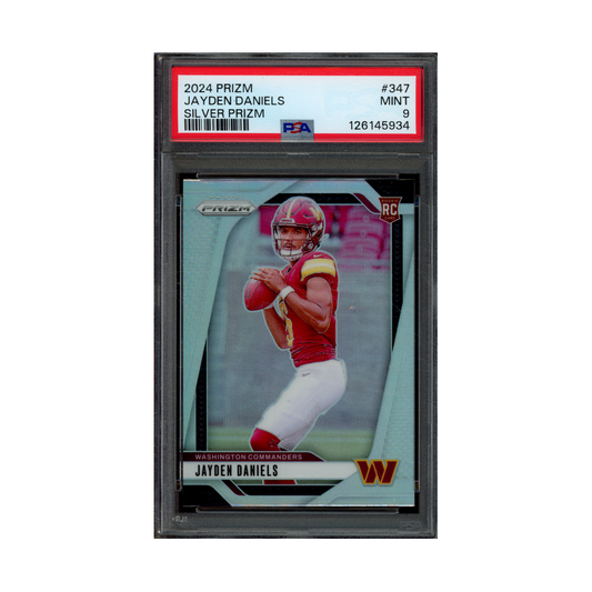 Jayden Daniels 2024 Panini Prizm Silver Prizm Rookie PSA 9