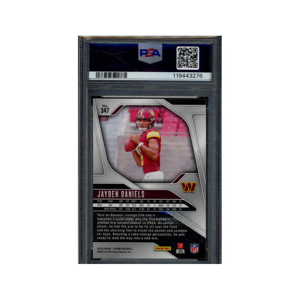Jayden Daniels 2024 Panini Prizm Football Rookie PSA 10