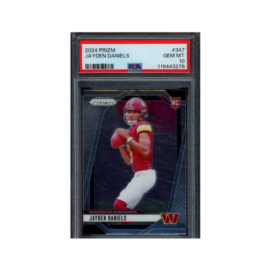 Jayden Daniels 2024 Panini Prizm Football Rookie PSA 10