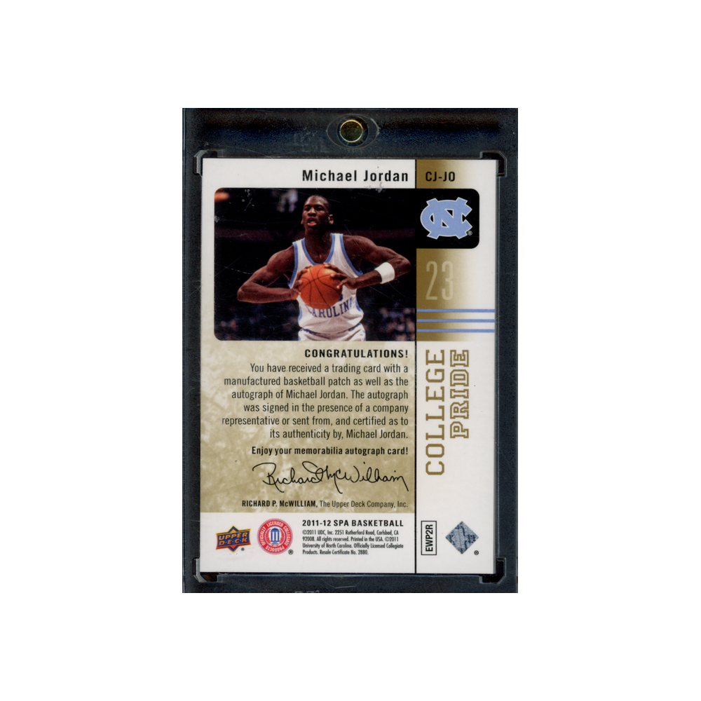 Michael Jordan 2011-12 SPA Basketball College Pride Patch Auto /40