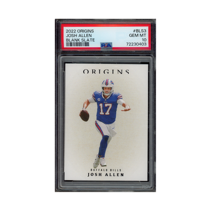 Josh Allen 2022 Panini Origins Football Blank Slate PSA 10