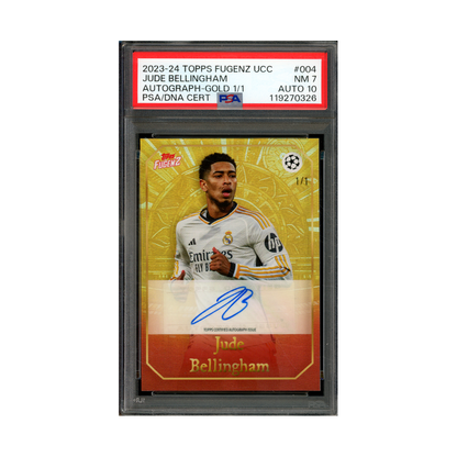 Jude Bellingham 2023-24 Topps Fugenz UCC Auto Gold 1/1 PSA 7/10