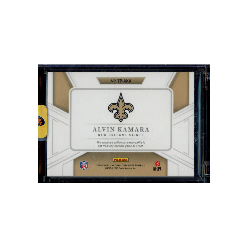 Alvin Kamara 2024 Panini National Treasures Football Treasured Patches Gold /10
