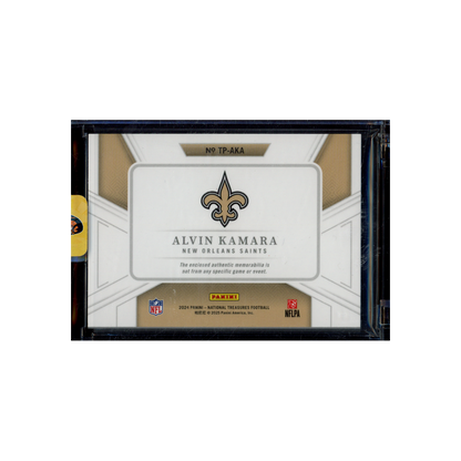 Alvin Kamara 2024 Panini National Treasures Football Treasured Patches Gold /10
