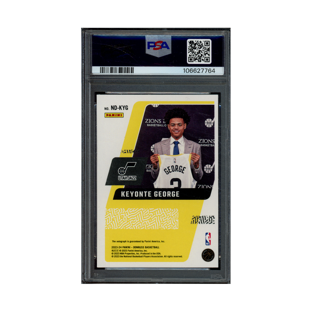 Keyonte George 2023 Panini Donruss Basketball Next Day Rookie Auto PSA