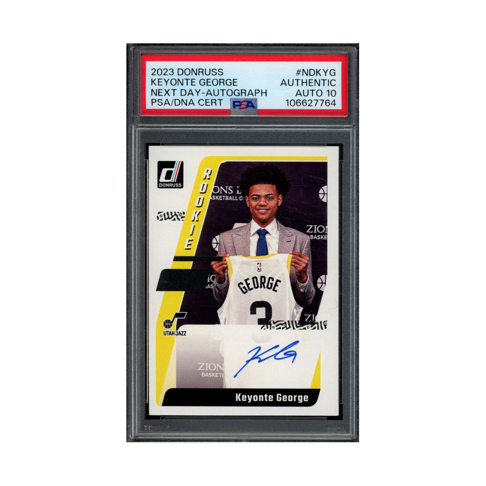 Keyonte George 2023 Panini Donruss Basketball Next Day Rookie Auto PSA