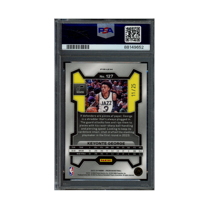 Keyonte George 2023 Panini Prizm Basketball Green Pulsar Prizm Rookie /25 PSA 10