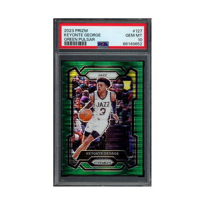 Keyonte George 2023 Panini Prizm Basketball Green Pulsar Prizm Rookie /25 PSA 10