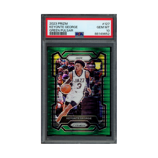 Keyonte George 2023 Panini Prizm Basketball Green Pulsar Prizm Rookie /25 PSA 10