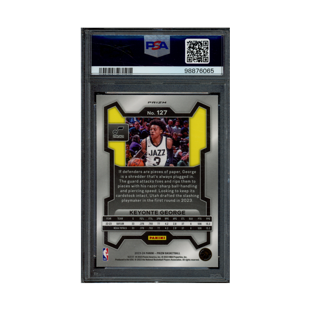 Keyonte George 2023 Panini Prizm Basketball Silver Prizm Rookie PSA 10