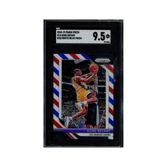 Kobe Bryant 2018-19 Panini Prizm Basketball Red White Blue Prizm SGC 9.5