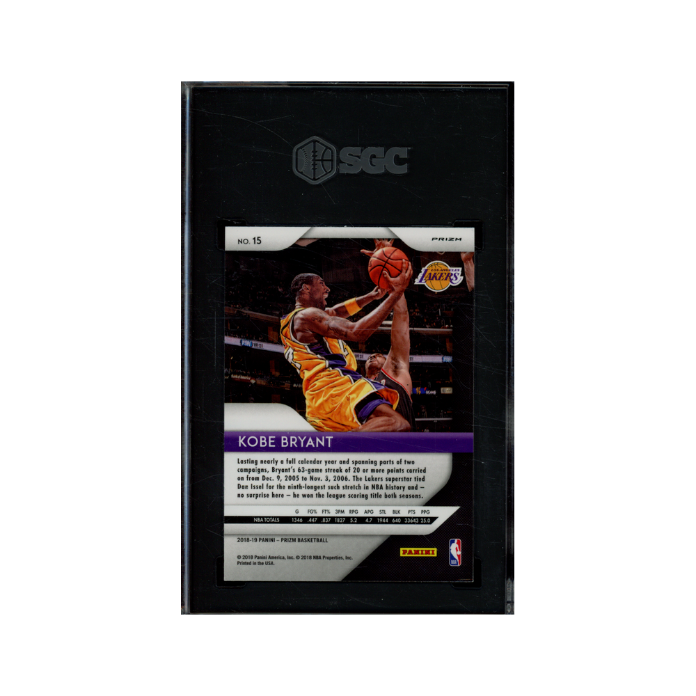 Kobe Bryant 2018-19 Panini Prizm Basketball Red White Blue Prizm SGC 9.5