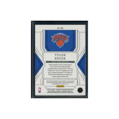 Tyler Kolek 2024-25 Panini National Treasures Basketball RPA /75