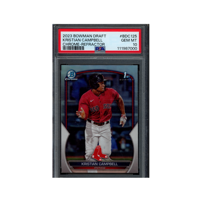 Kristian Campbell 2023 Bowman Draft Chrome Refractor 1st Bowman PSA 10