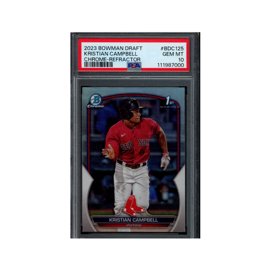 Kristian Campbell 2023 Bowman Draft Chrome Refractor 1st Bowman PSA 10