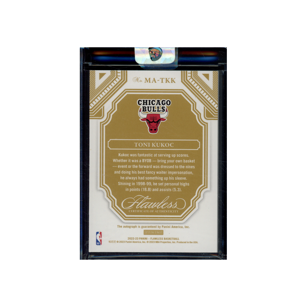Toni Kukoc 2022-23 Panini Flawless Basketball Momentous Auto /25