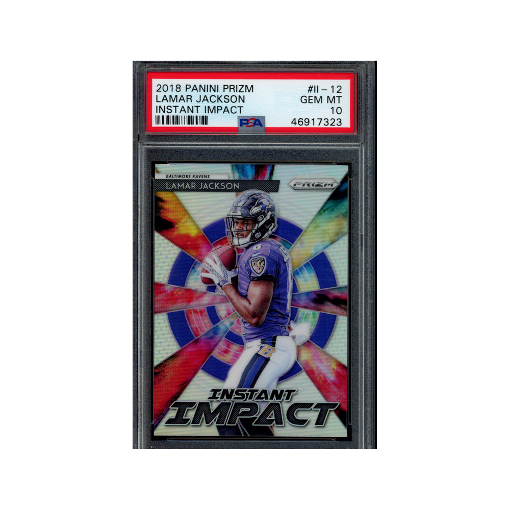 Lamar Jackson 2018 Panini Prizm Football Instant Impact Rookie PSA 10